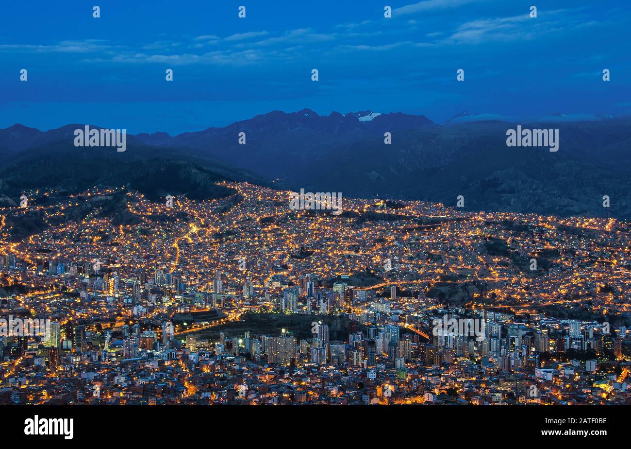 Lapaz city bolivia sunset panorama hi-res stock photography and images ...