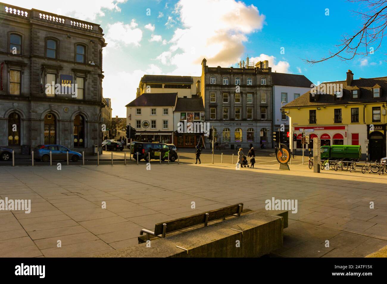 Kilkenny Ireland, Janaury 20 2018: Editorial photo of the city centre of Kilkenny Ireland. The city is famed for its history Stock Photo