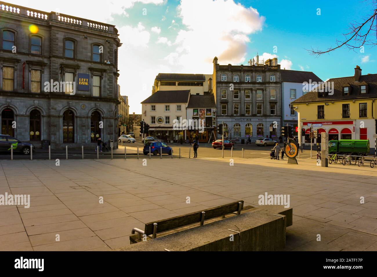 Kilkenny Ireland, Janaury 20 2018: Editorial photo of the city centre of Kilkenny Ireland. The city is famed for its history Stock Photo