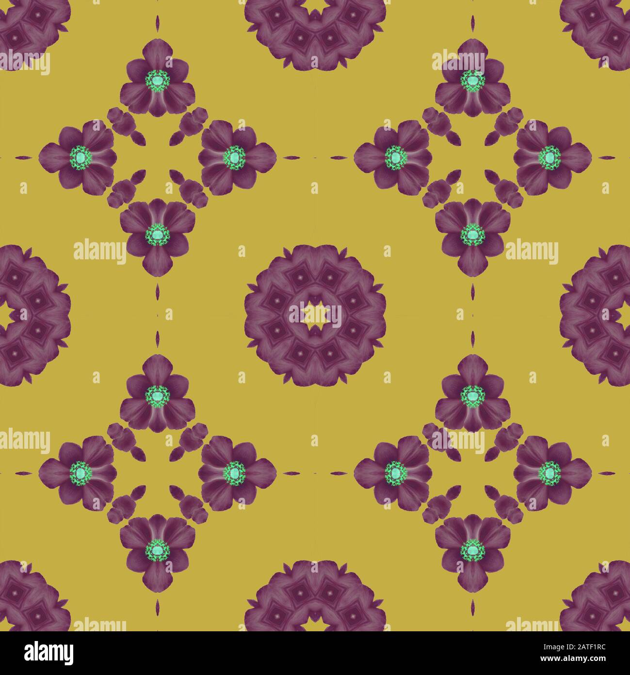 Seamless ornamented vintage wallpaper or tiles print pattern Stock Photo