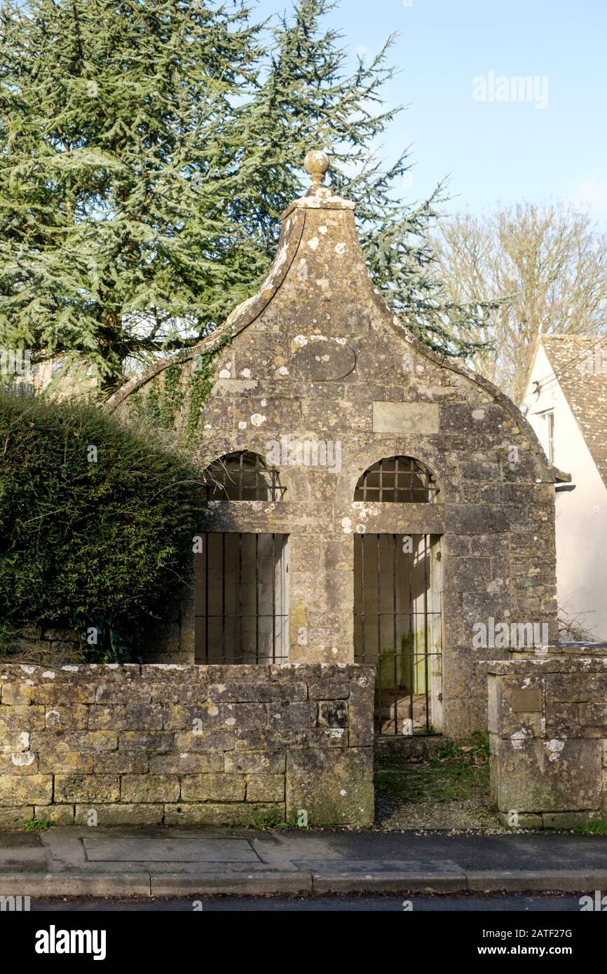 Bisley, a small Gloucestershire village in the Southern Cotswolds, The Lock Up Stock Photo