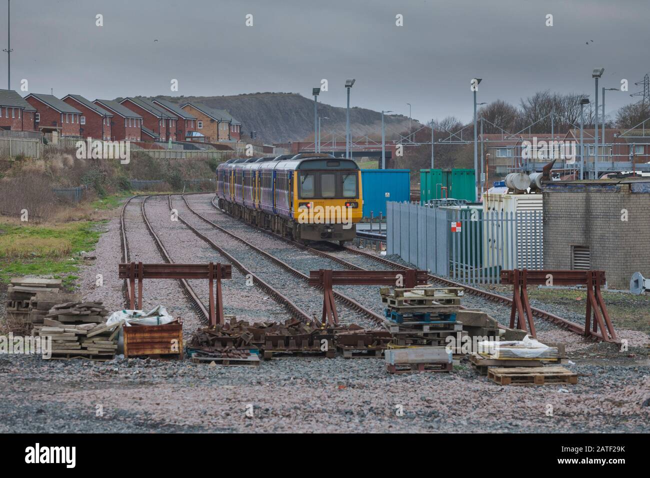 withdrawn Arriva Northern rail class 142 pacer trains stored at Barrow