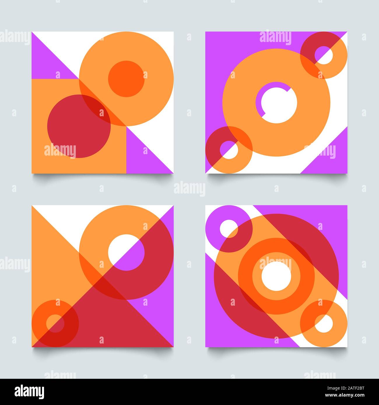 Set of abstract geometric patterns in bauhause style, retro swiss ...