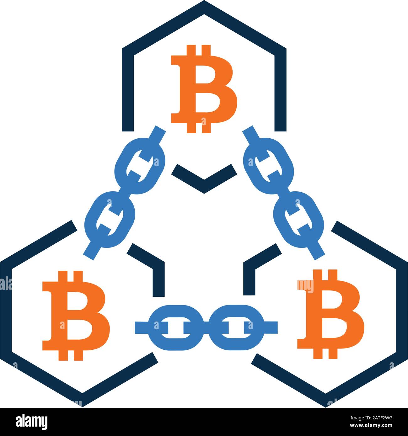 Nice design and fully editable Bitcoin digital currency chain icon for ...
