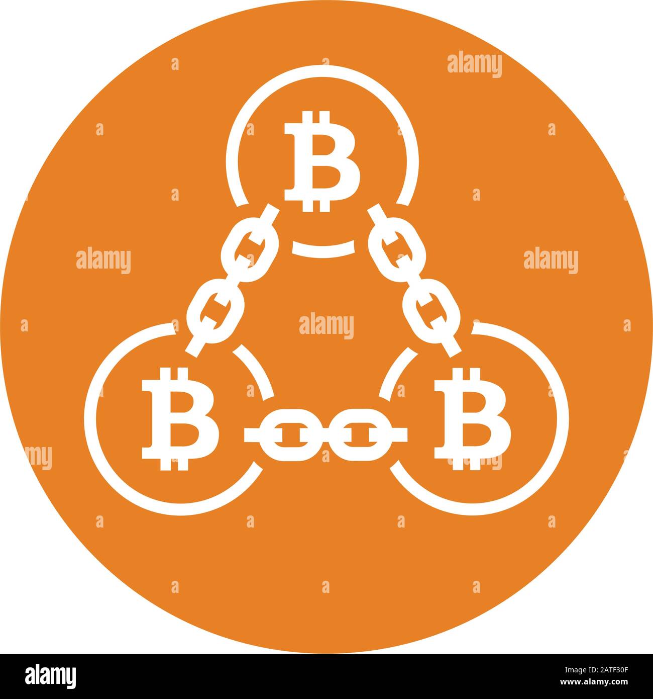 Nice design and fully editable Bitcoin digital currency chain icon for ...