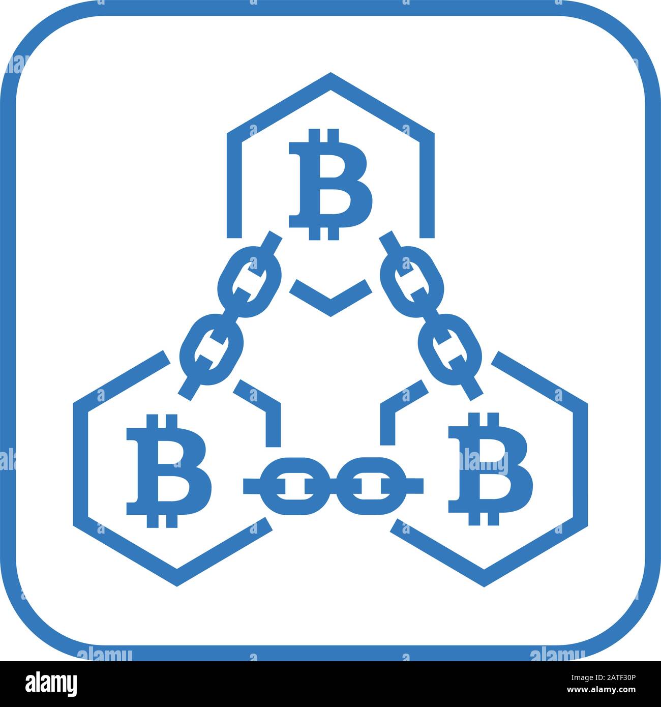 Nice design and fully editable Bitcoin digital currency chain icon for ...