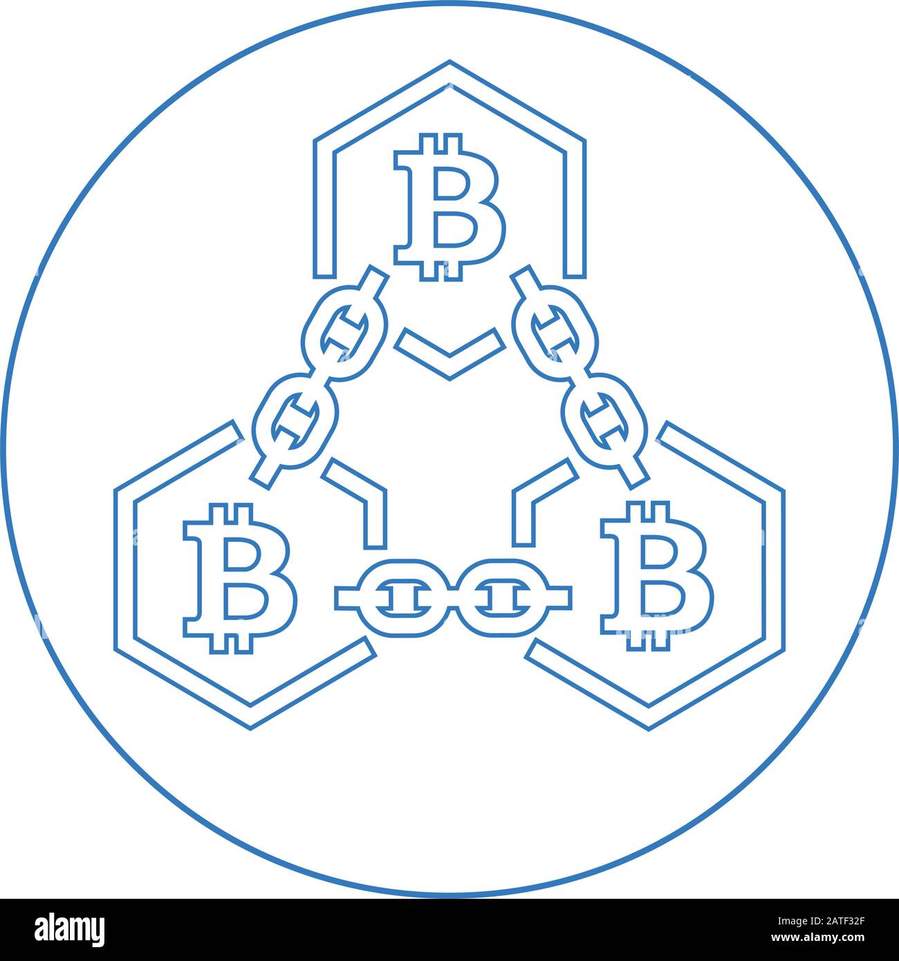 Nice design and fully editable Bitcoin digital currency chain icon for ...