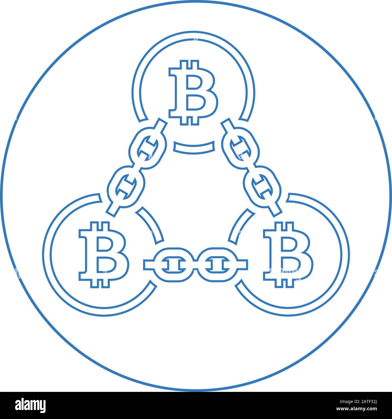 Nice design and fully editable Bitcoin digital currency chain icon for ...