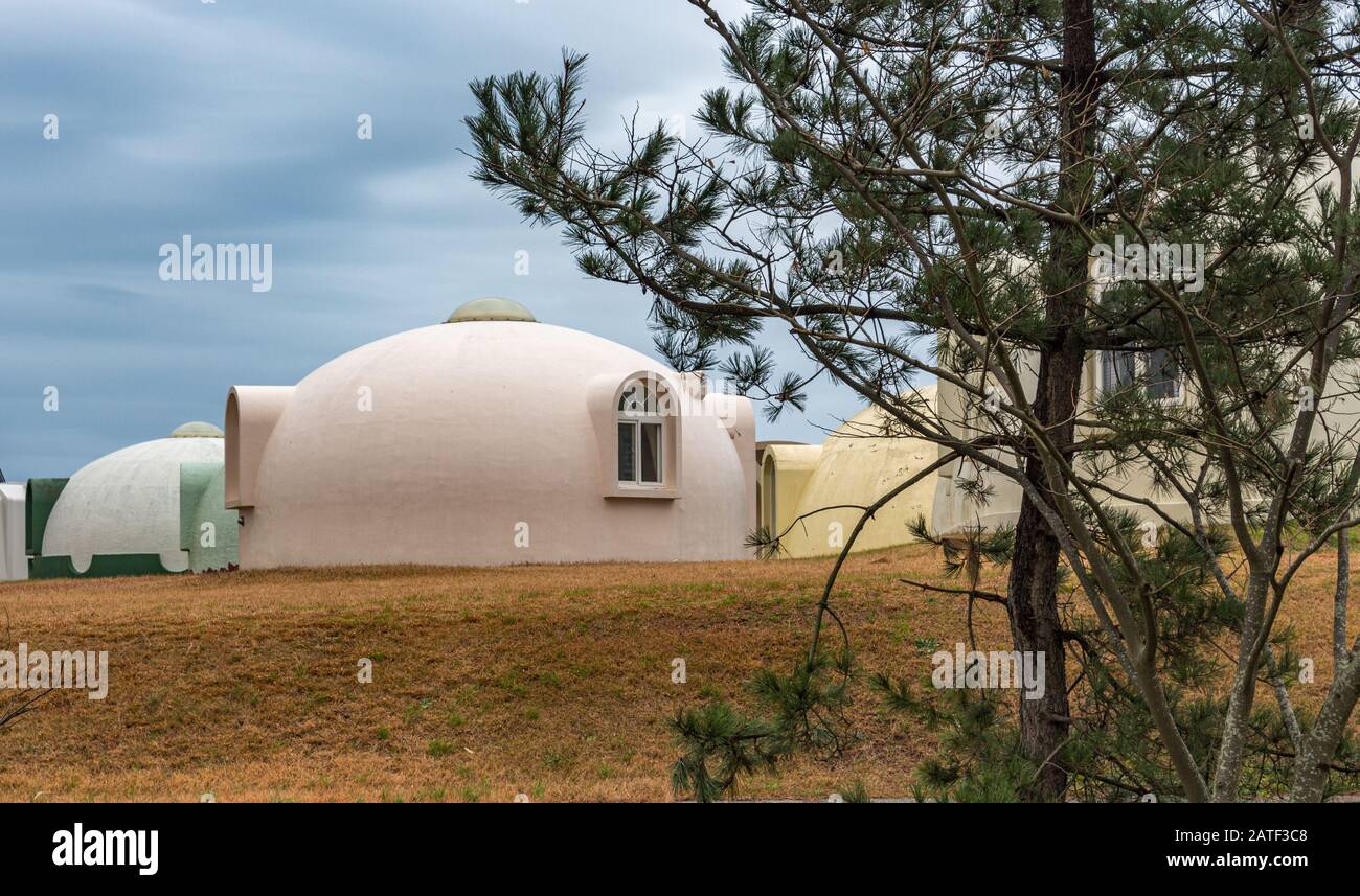 Dome houses, Kaga, Ishikawa Prefecture, Japan. Dome houses are