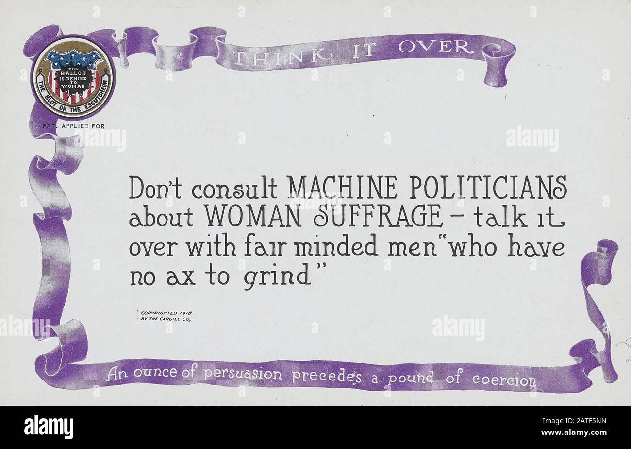 Don't Consult Machine Politicians . . . - Women's suffrage in the United States 1840' 1920' Stock Photo