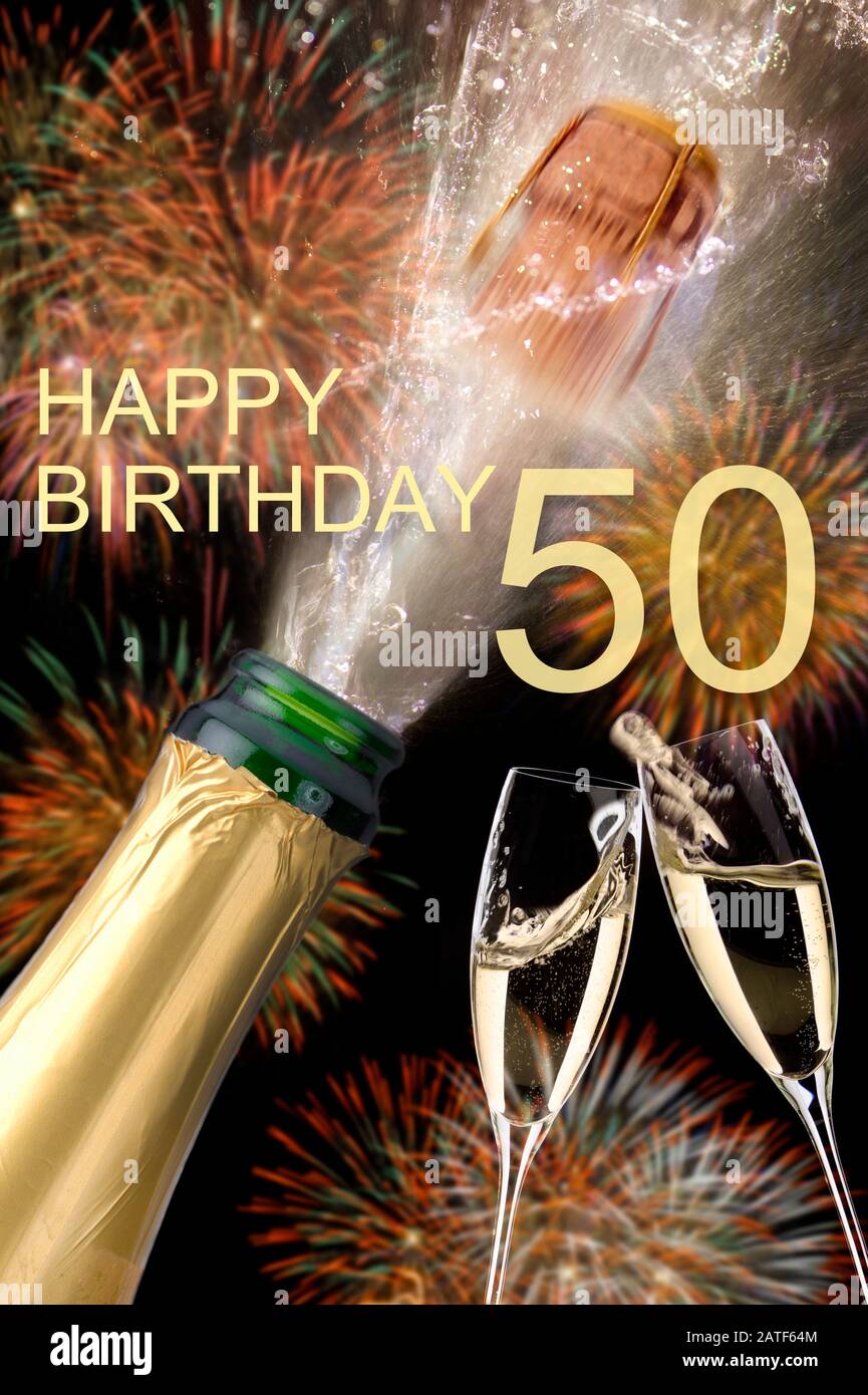 congratulations to happy birthday 50 Stock Photo