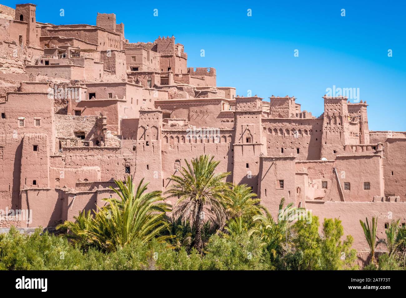 Fortified village and clay houses, Ait Benhaddou, Morocco Stock Photo