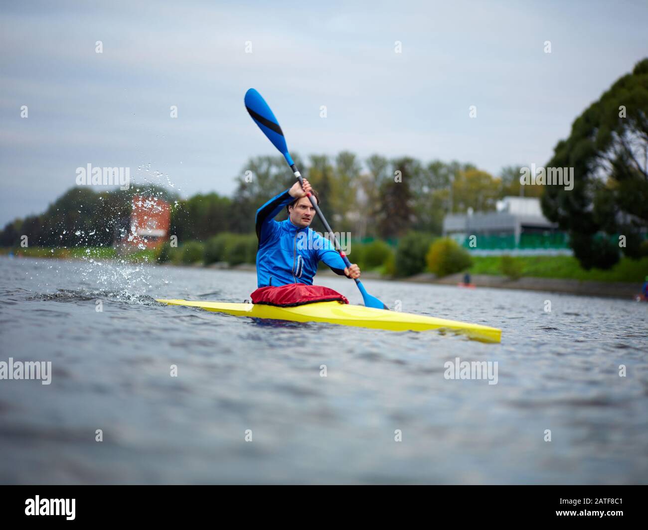 Professional kayak athlete on training Stock Photo Alamy