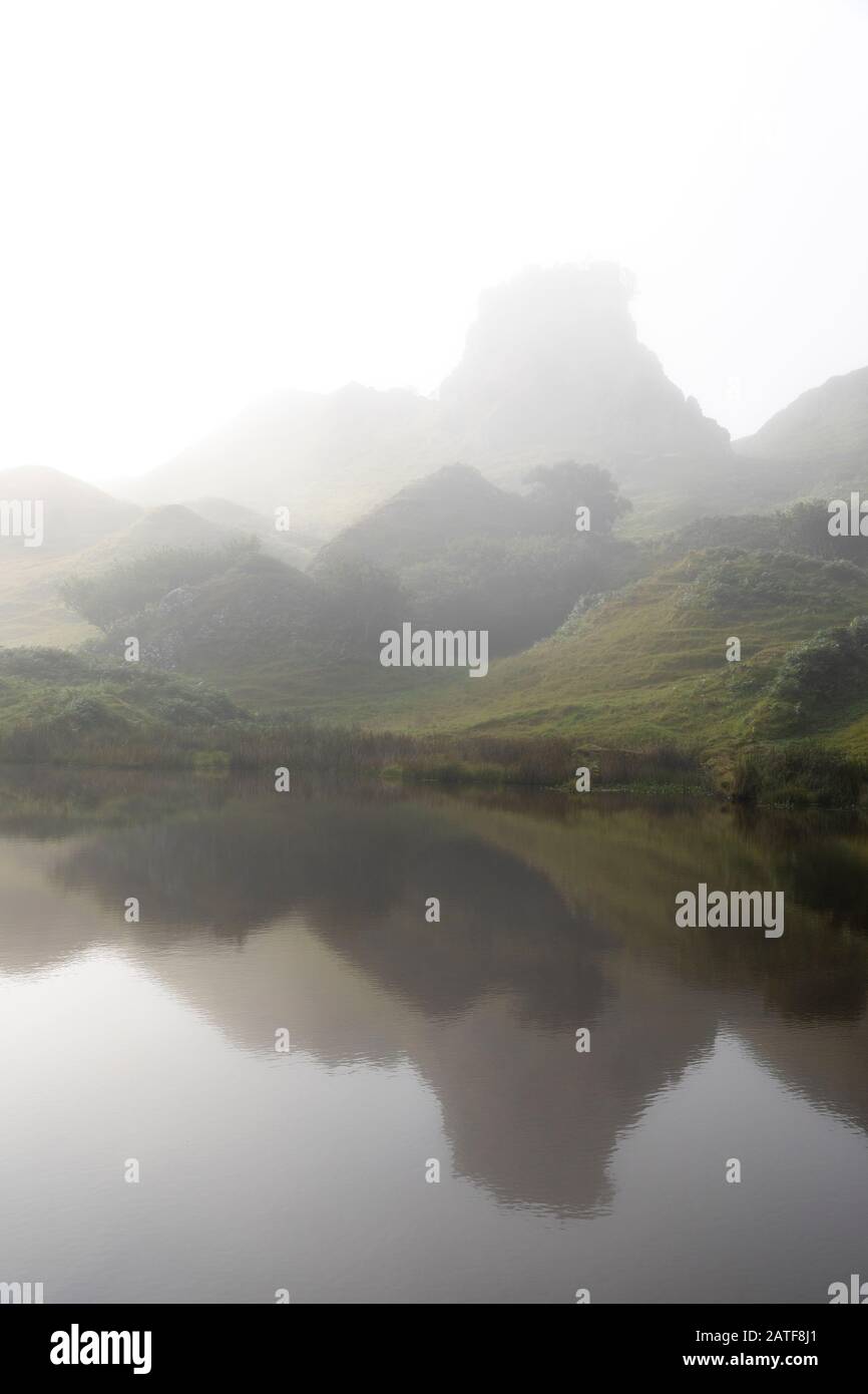 Castle Ewan at the Fairy Glen on the Isle of Skye Stock Photo