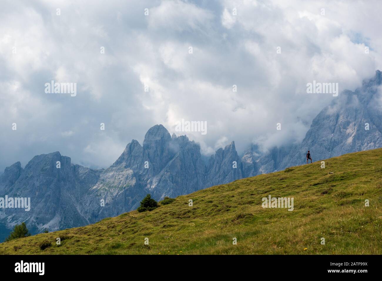 Mountain hikers in the Dolomites, Italy Stock Photo - Alamy