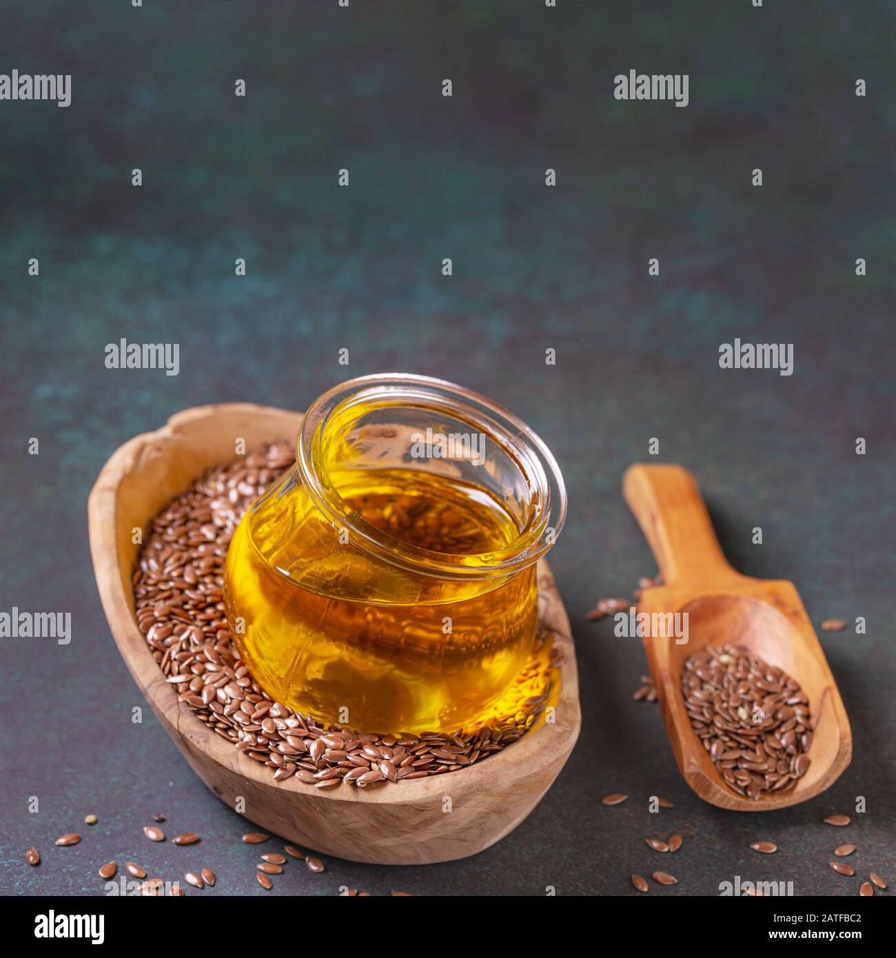 Linseed oil on dark Stock Photo Alamy