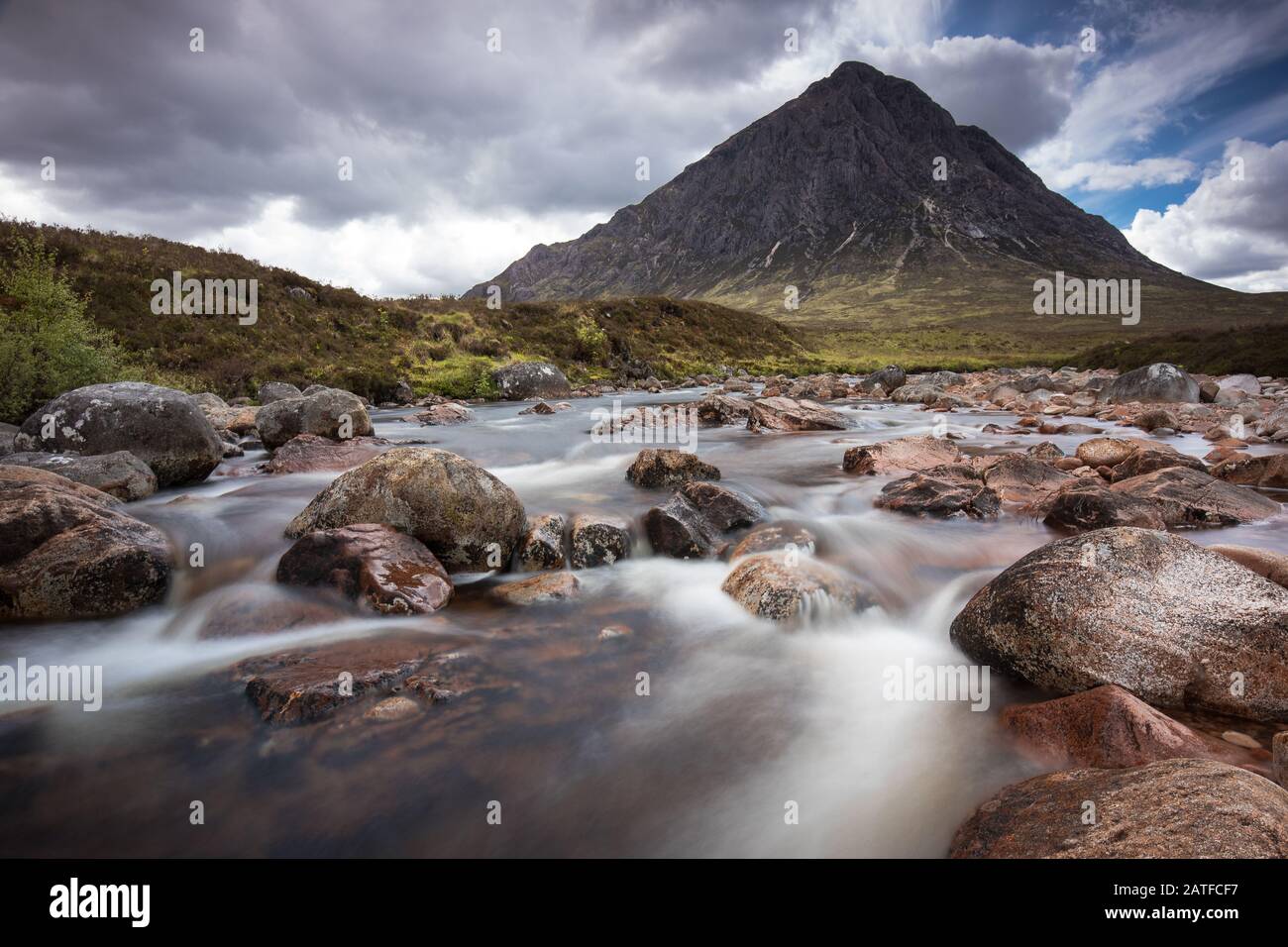 The amazing Glen Etive in the Scottish Highlands... Stock Photo