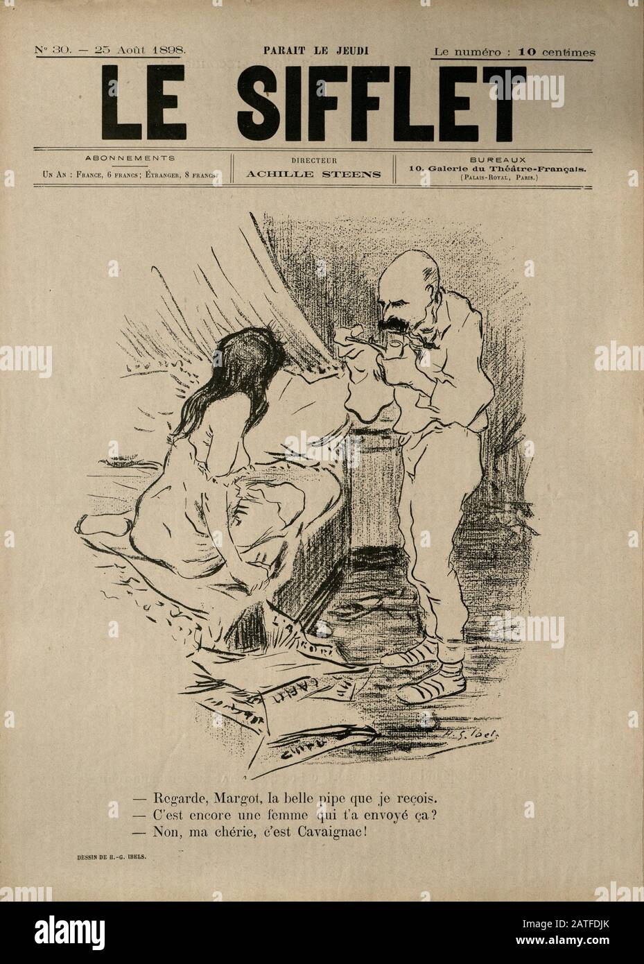 The Dreyfus Affair 1894-1906 - Le Sifflet, August 15, 1898 -  French illustrated newspaper Stock Photo