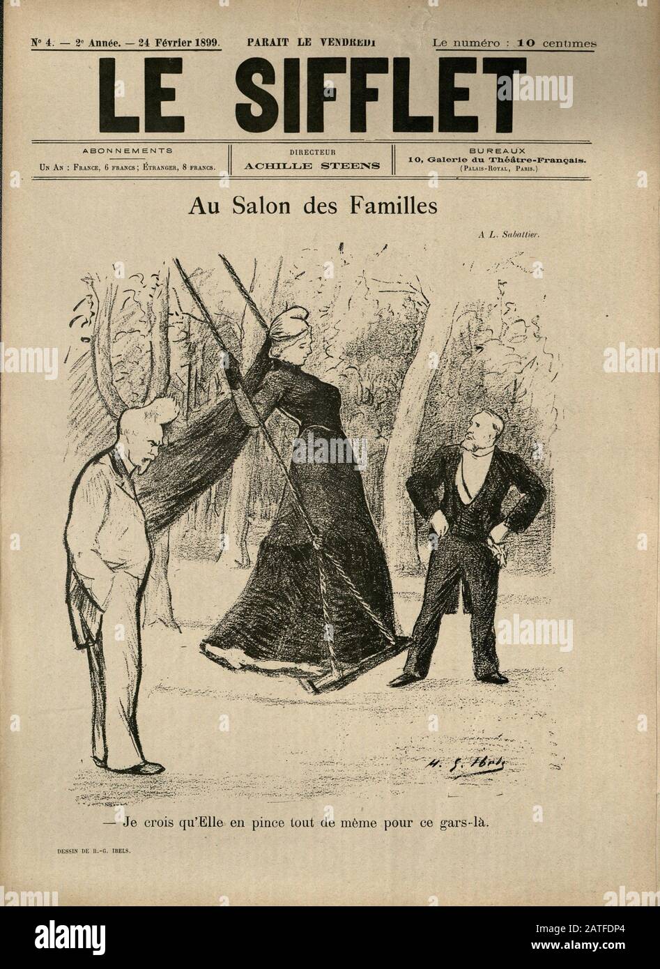 The Dreyfus Affair 1894-1906 - Le Sifflet, February, 24, 1899 -  French illustrated newspaper Stock Photo