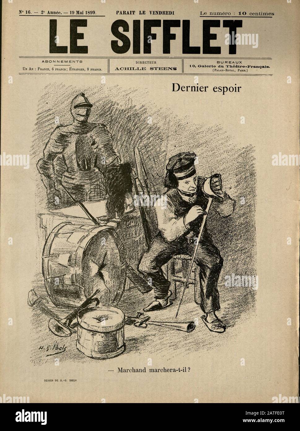 The Dreyfus Affair 1894-1906 - Le Sifflet, May 19, 1899 -  French illustrated newspaper Stock Photo
