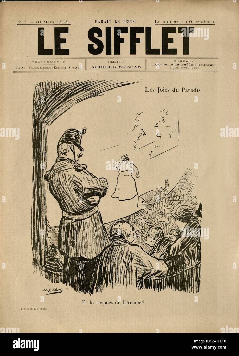 The Dreyfus Affair 1894-1906 - Le Sifflet, March 31, 1898 -  French illustrated newspaper Stock Photo