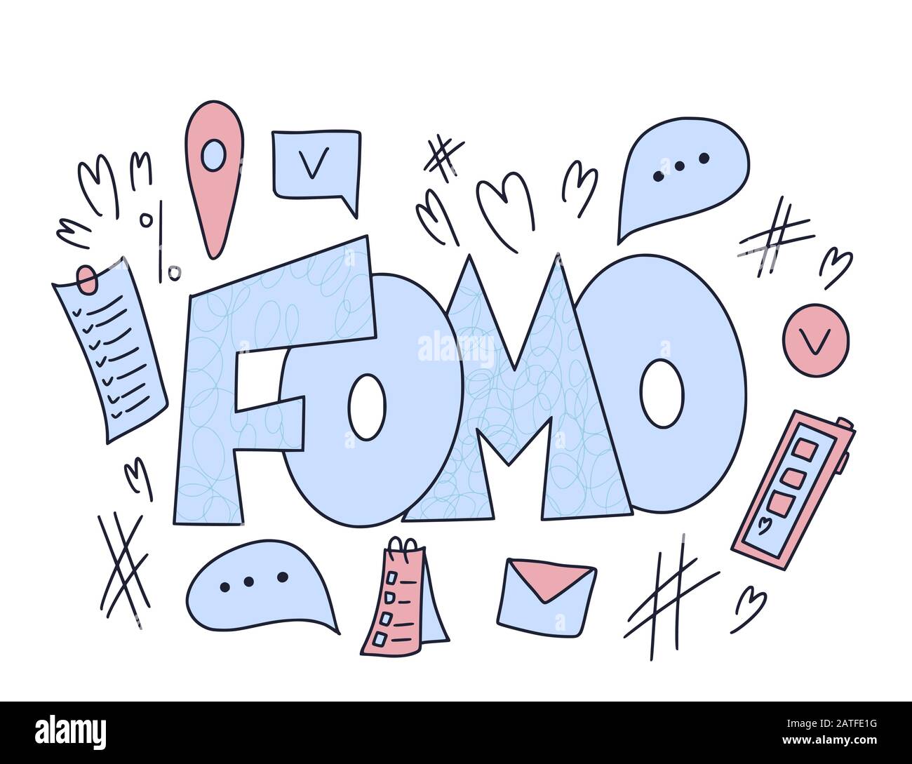 Fomo Abbreviation Text Emblem Isolated On White Background Modern Social Anxiety Acronym Fear Of Missing Out Concept Vector Illustration Stock Vector Image Art Alamy