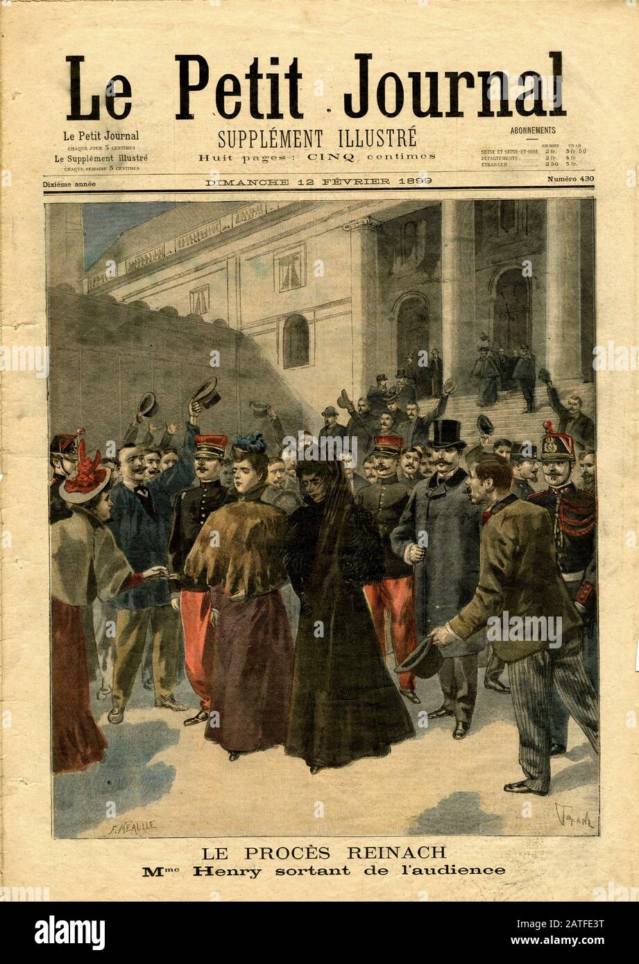 Le procès Reinach - The Dreyfus Affair 1894-1906 - Petit Journal 2/12/1899 - French illustrated newspaper Stock Photo