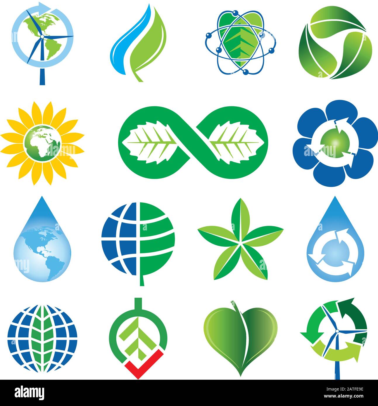 Set ecology green star Cut Out Stock Images Pictures Alamy