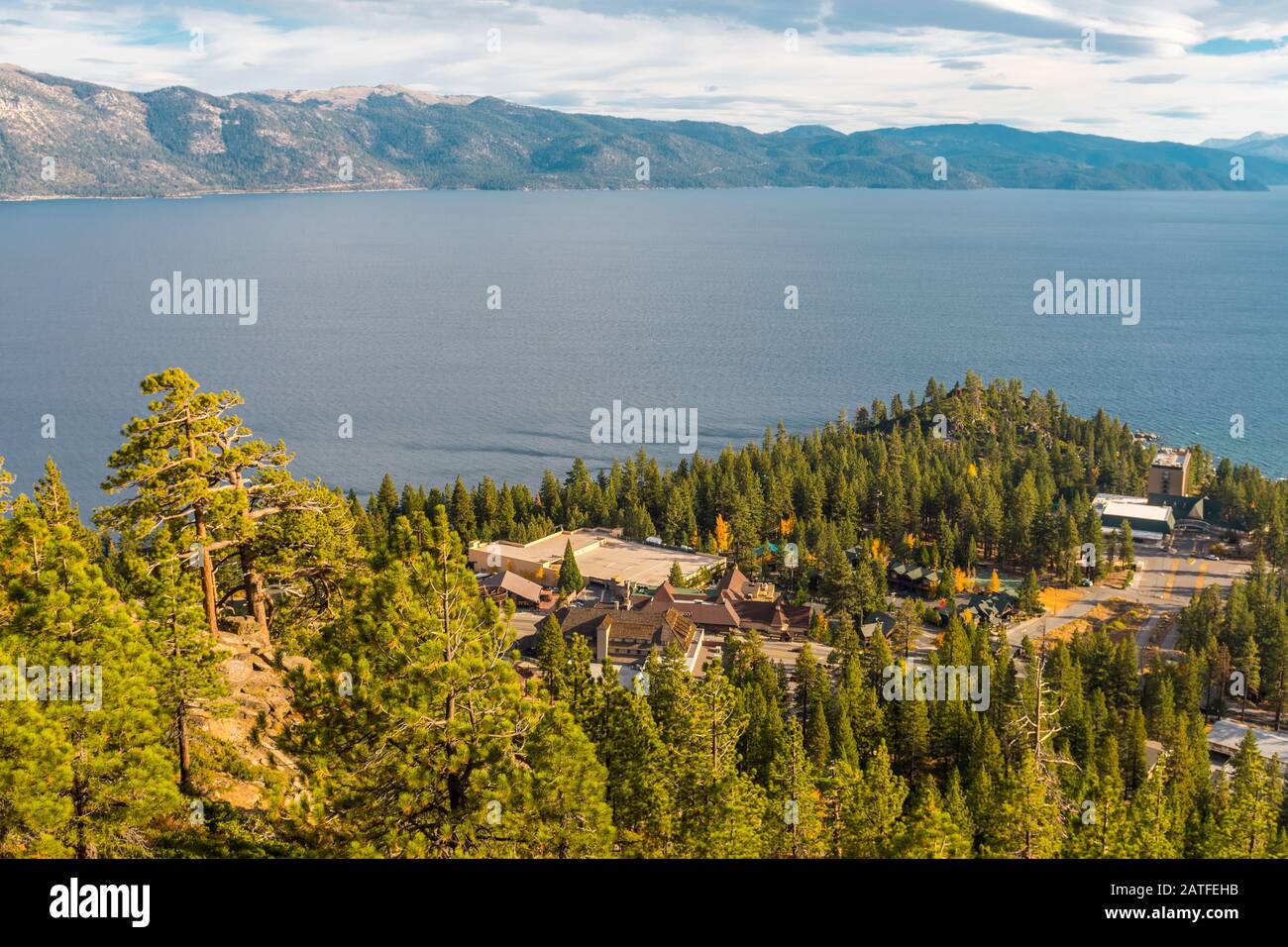 Views of Lake Tahoe from Crystal Bay Scenic Overlook Stock Photo