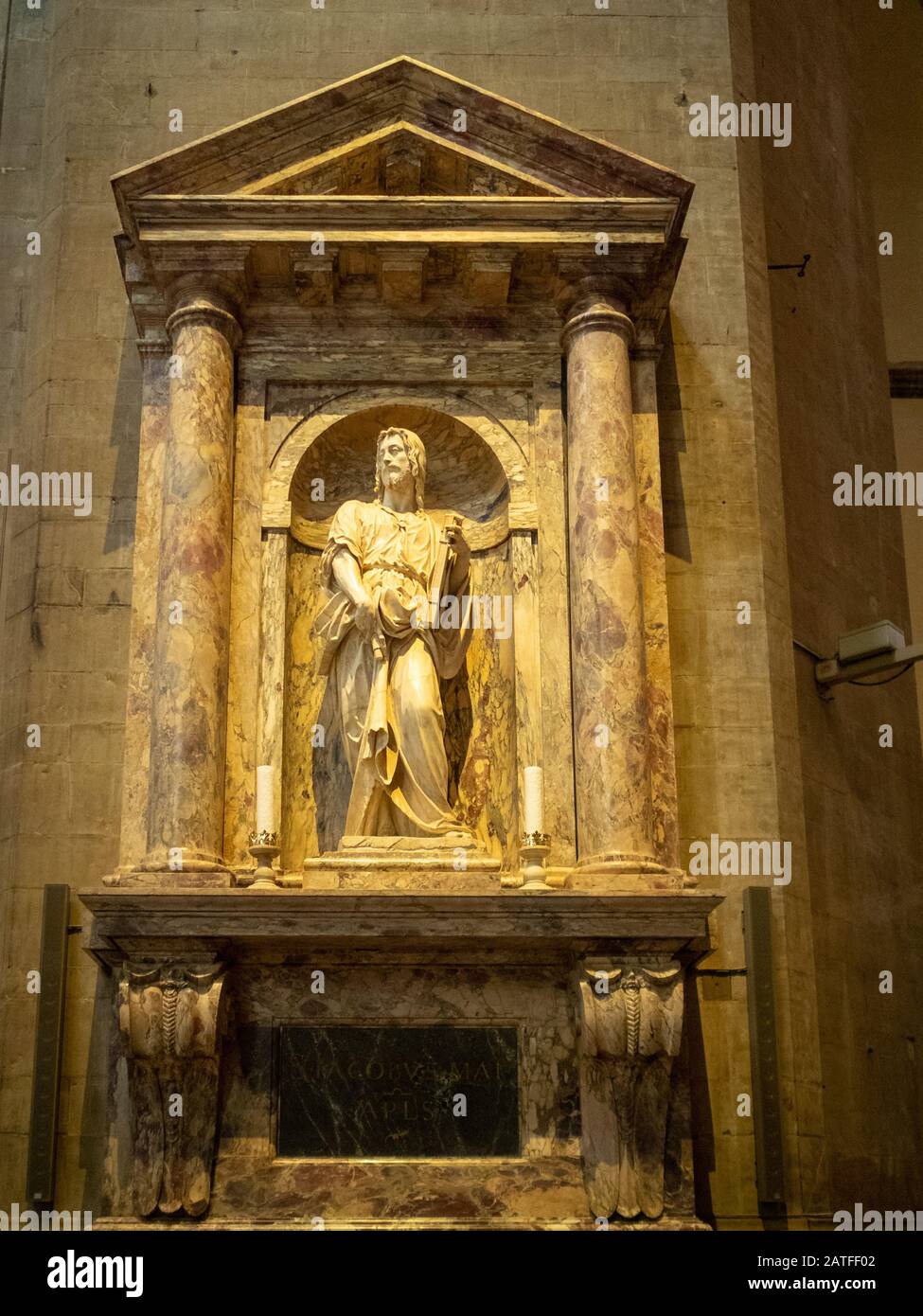 St. James statue inside Florence Duomo Stock Photo