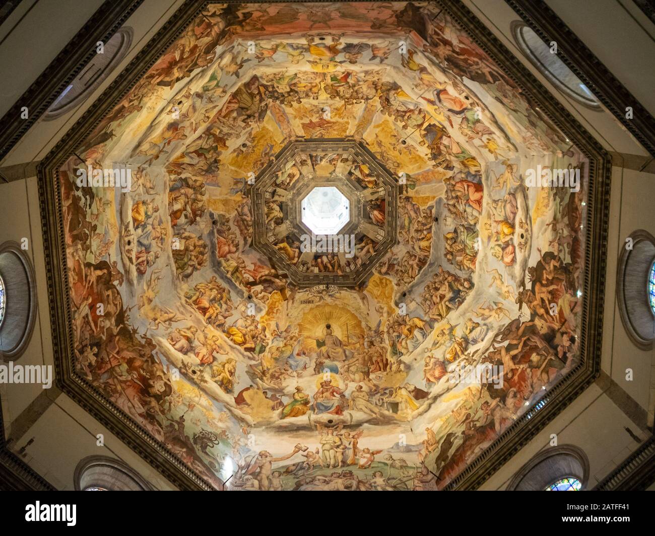 Santa Maria del Fiore, frescos in the dome interior, Florence Stock Photo