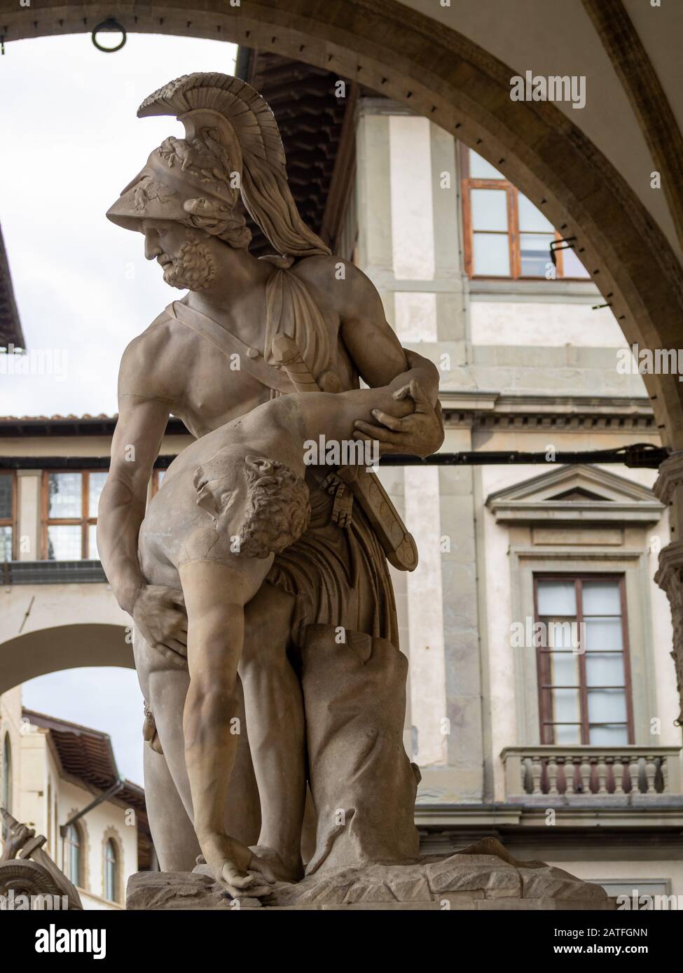 Patroclus and Menelaus statue at the Loggia dei Lanzi, Florence Stock Photo