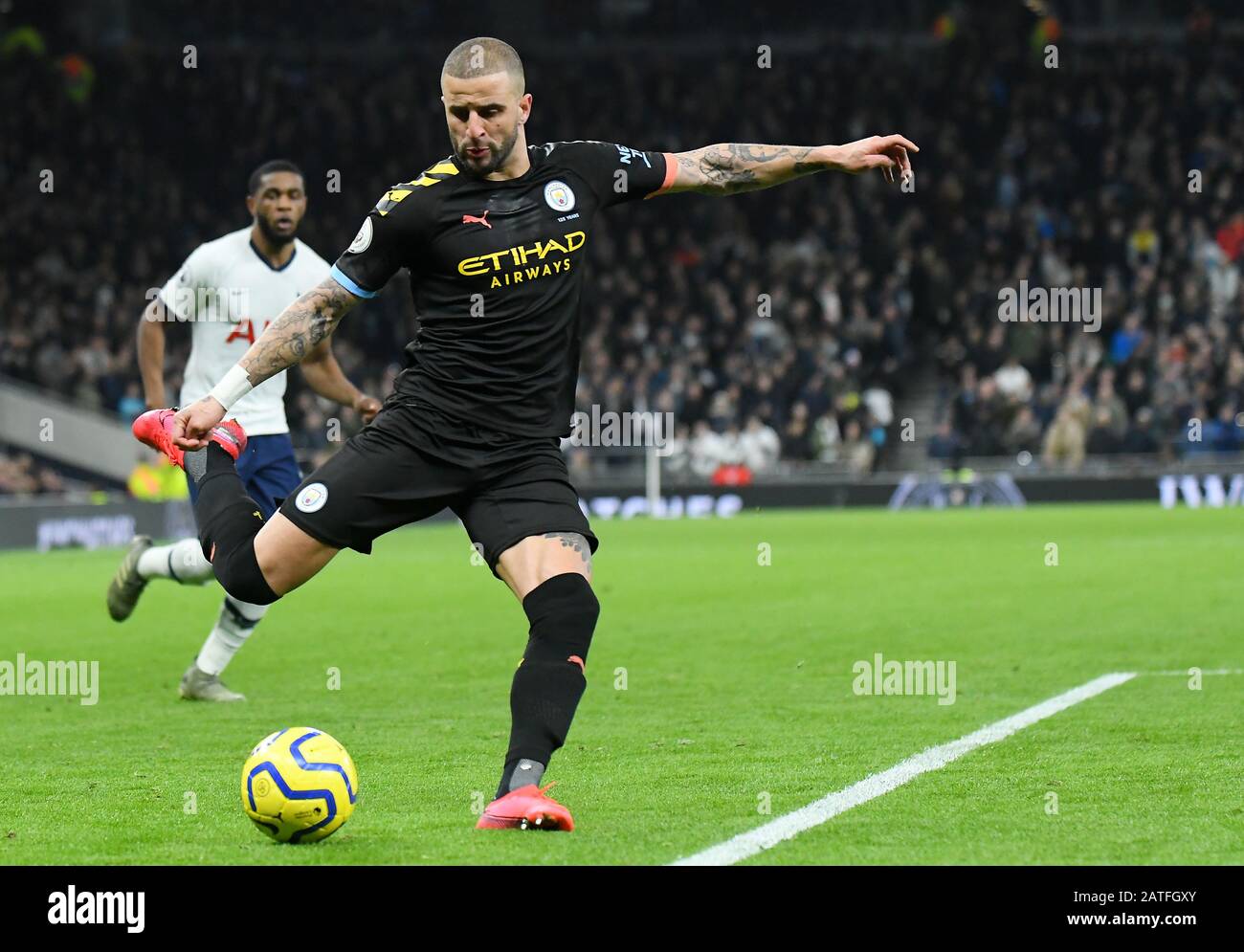 LONDON, ENGLAND - FEBRUARY 2, 2020: Kyle Walker of City pictured during the 2019/20 Premier League game between Tottenham Hotspur FC and Manchester City FC at Tottenham Hotspur Stadium. Stock Photo