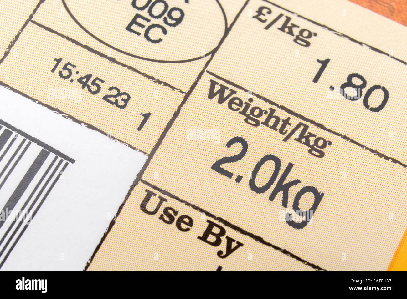 price-by-weight-food-packaging-label-on-asda-chicken-thighs-pack-as-at