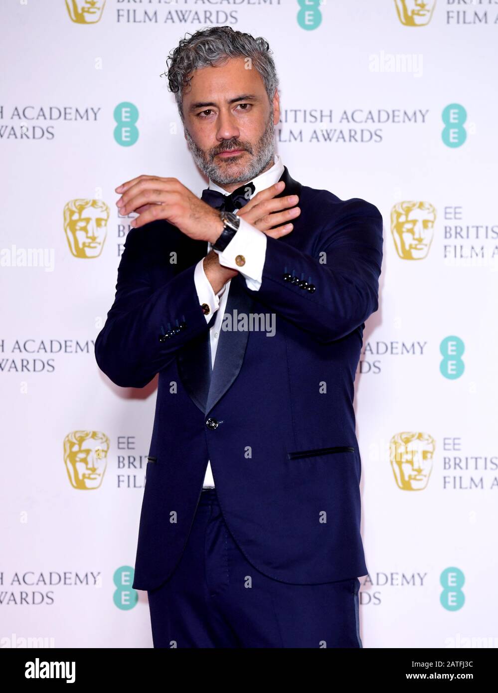Taika Waititi in the press room at the 73rd British Academy Film Awards held at the Royal Albert Hall, London. Stock Photo