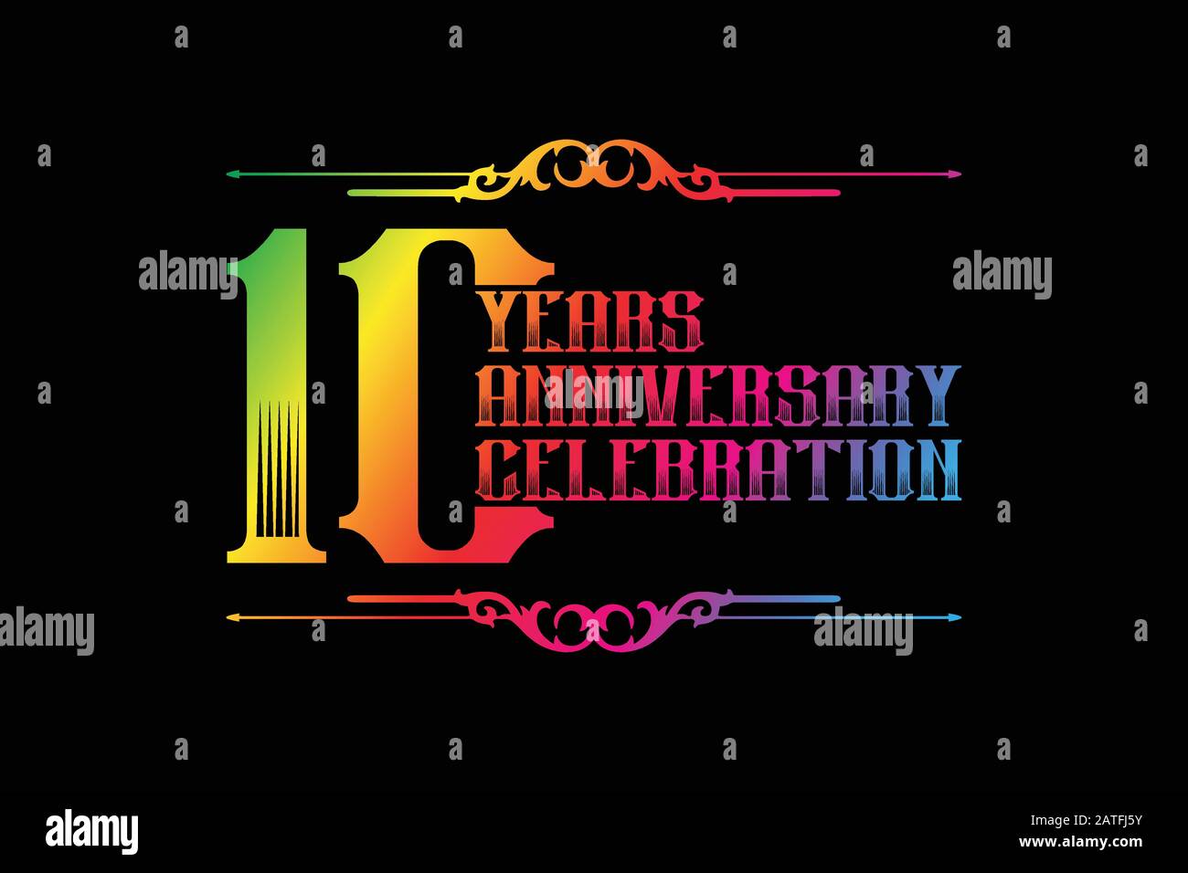 Happy Birthday ten 10 year decade fun design with number, text label and  colorful geometry element in french language. EPS10 vector Stock Vector  Image & Art - Alamy