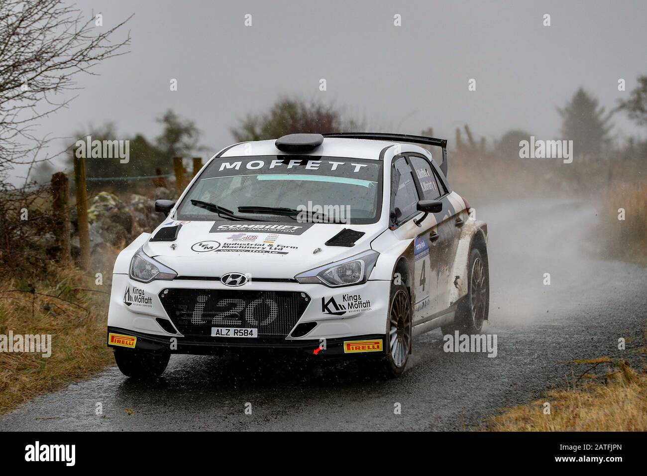 Galway, Galway, Ireland. 2nd Feb, 2020. Irish Tarmac Rally Championship, Galway International Rally; Josh Moffett and Keith Moriarty (Hyundai i20 R5) claim 5th place overall Credit: Action Plus Sports/Alamy Live News Stock Photo