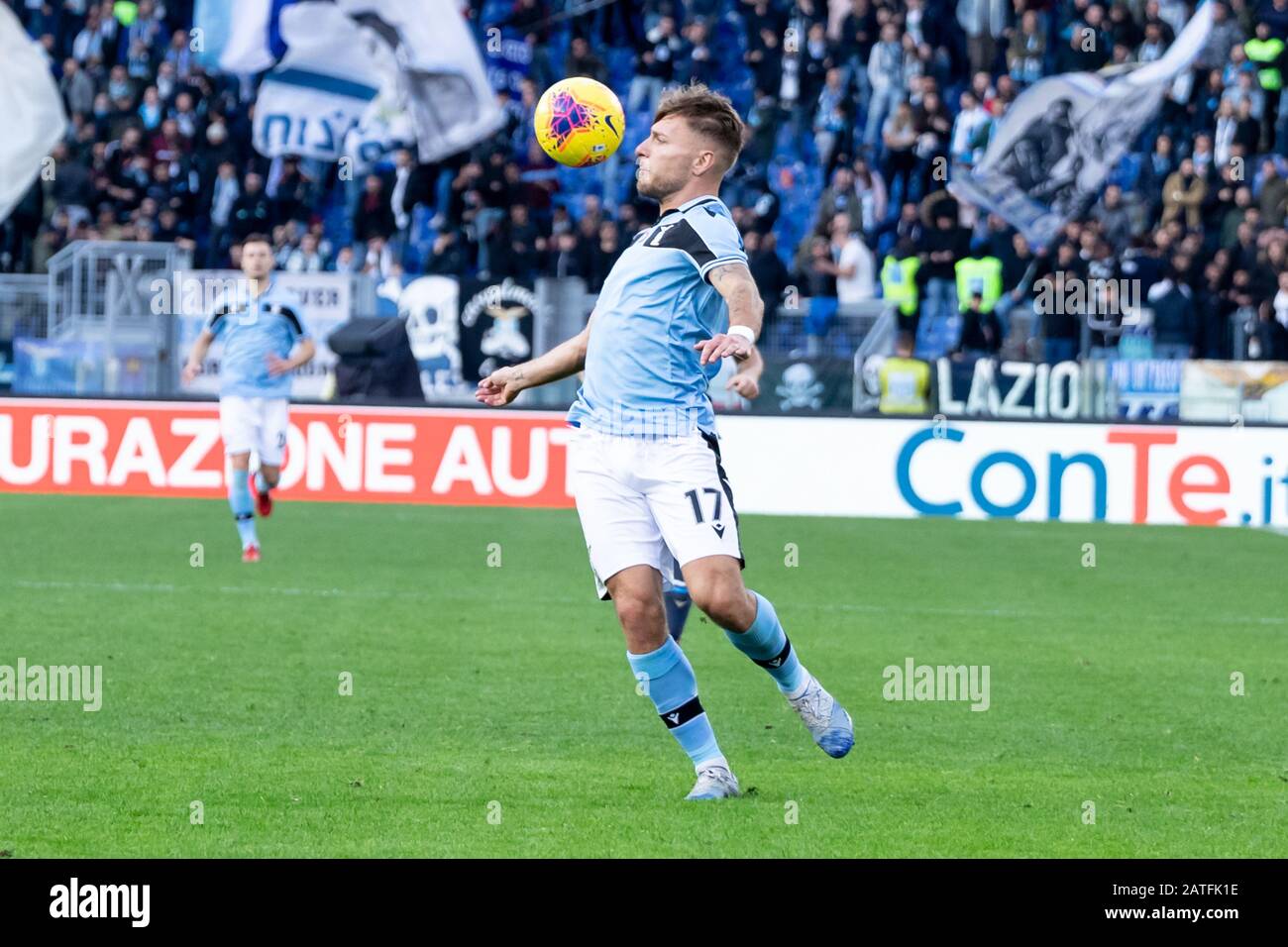 Ciro Immobile of Lazio in action during the Serie A match between SS Lazio and Spal at Stadio Olimpico.(Final score; SS Lazio 5:1 Spal) Stock Photo
