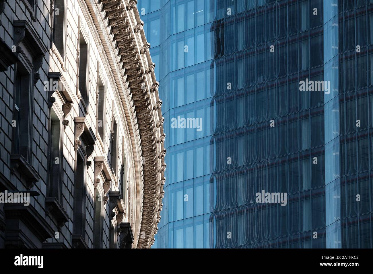 Modern architecture seen from Threadneedle Street, London, United ...