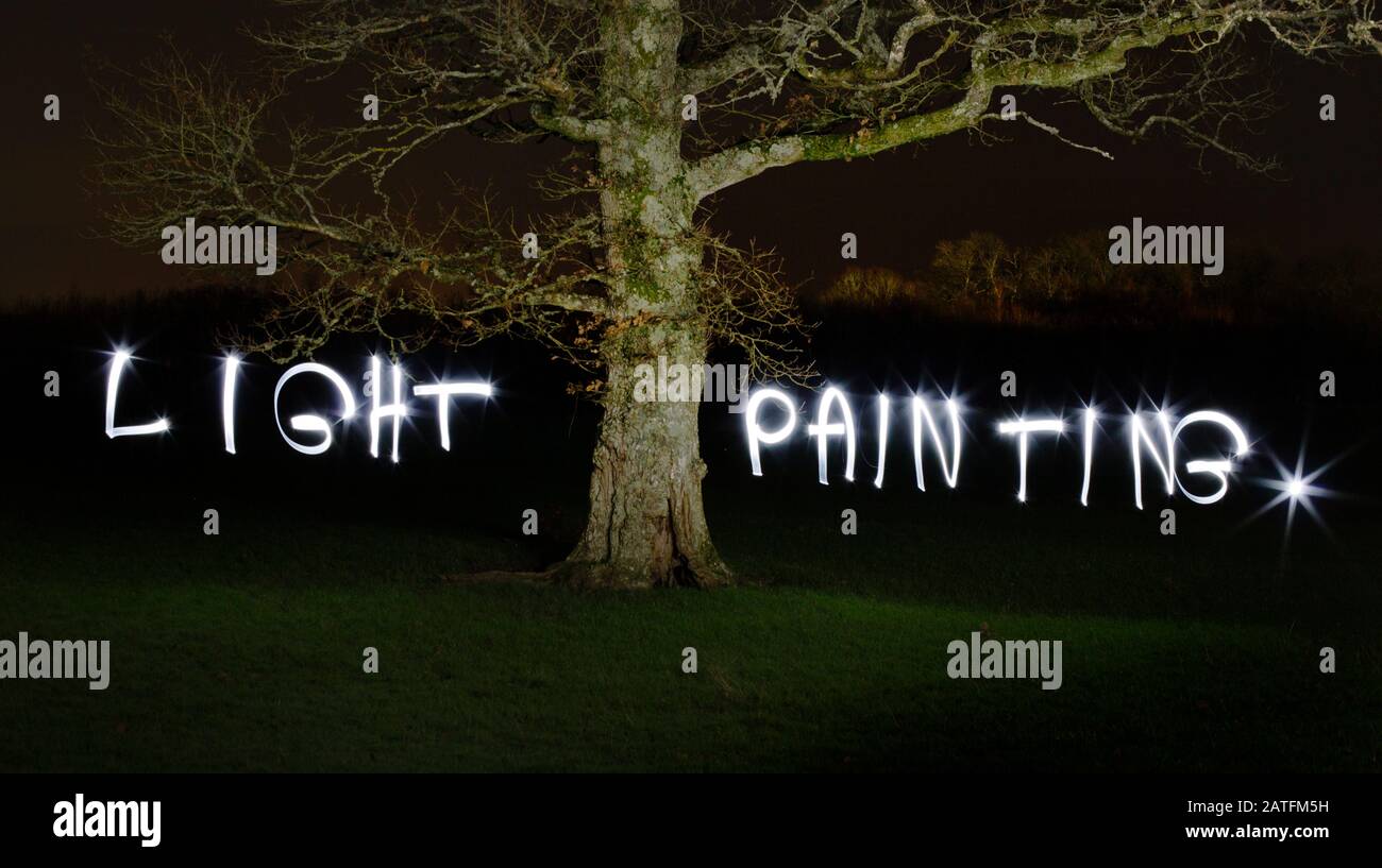 Light drawing, light painting Stock Photo Alamy