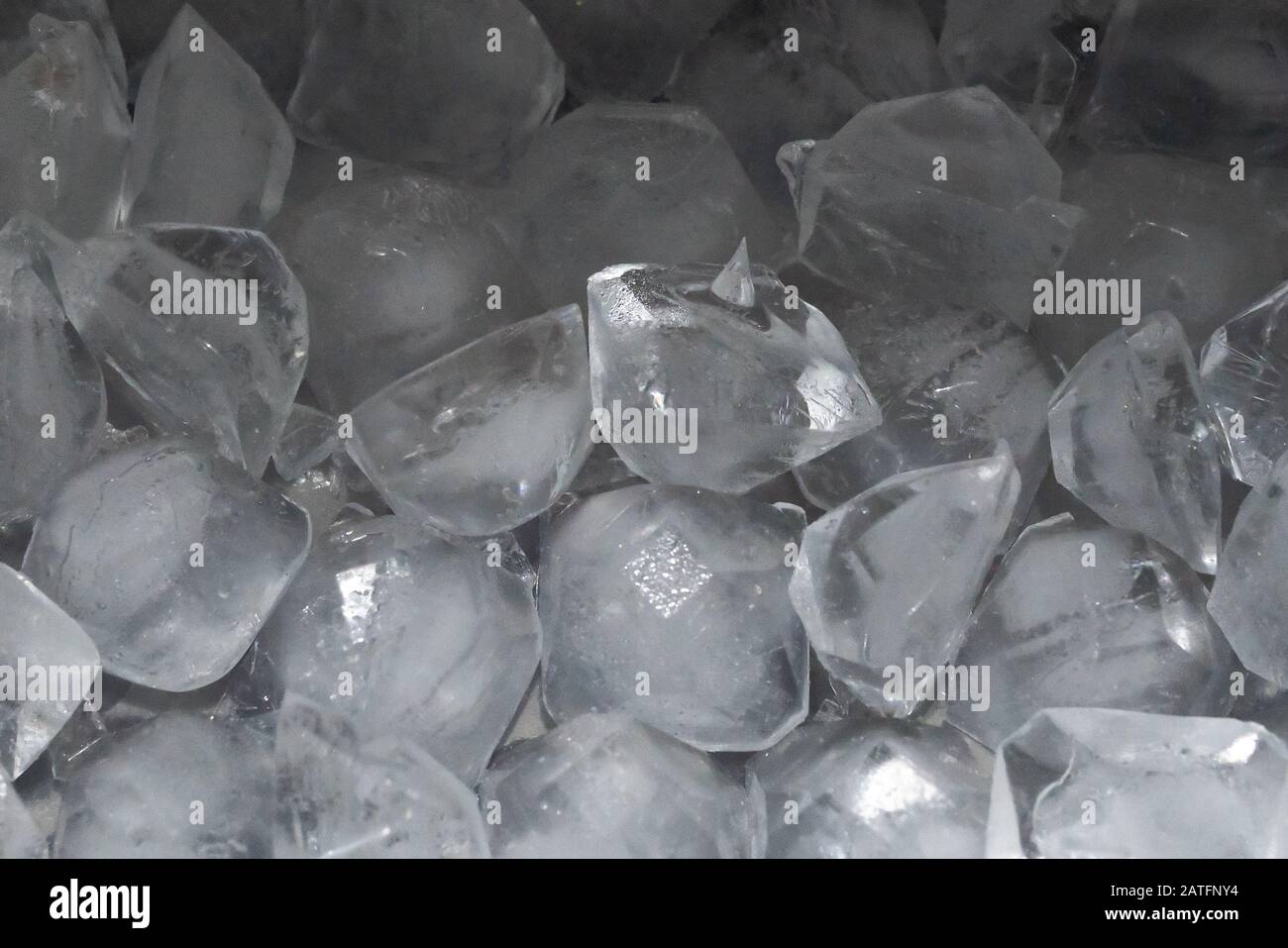 Ice cubes background texture. High contrast image. Stock Photo