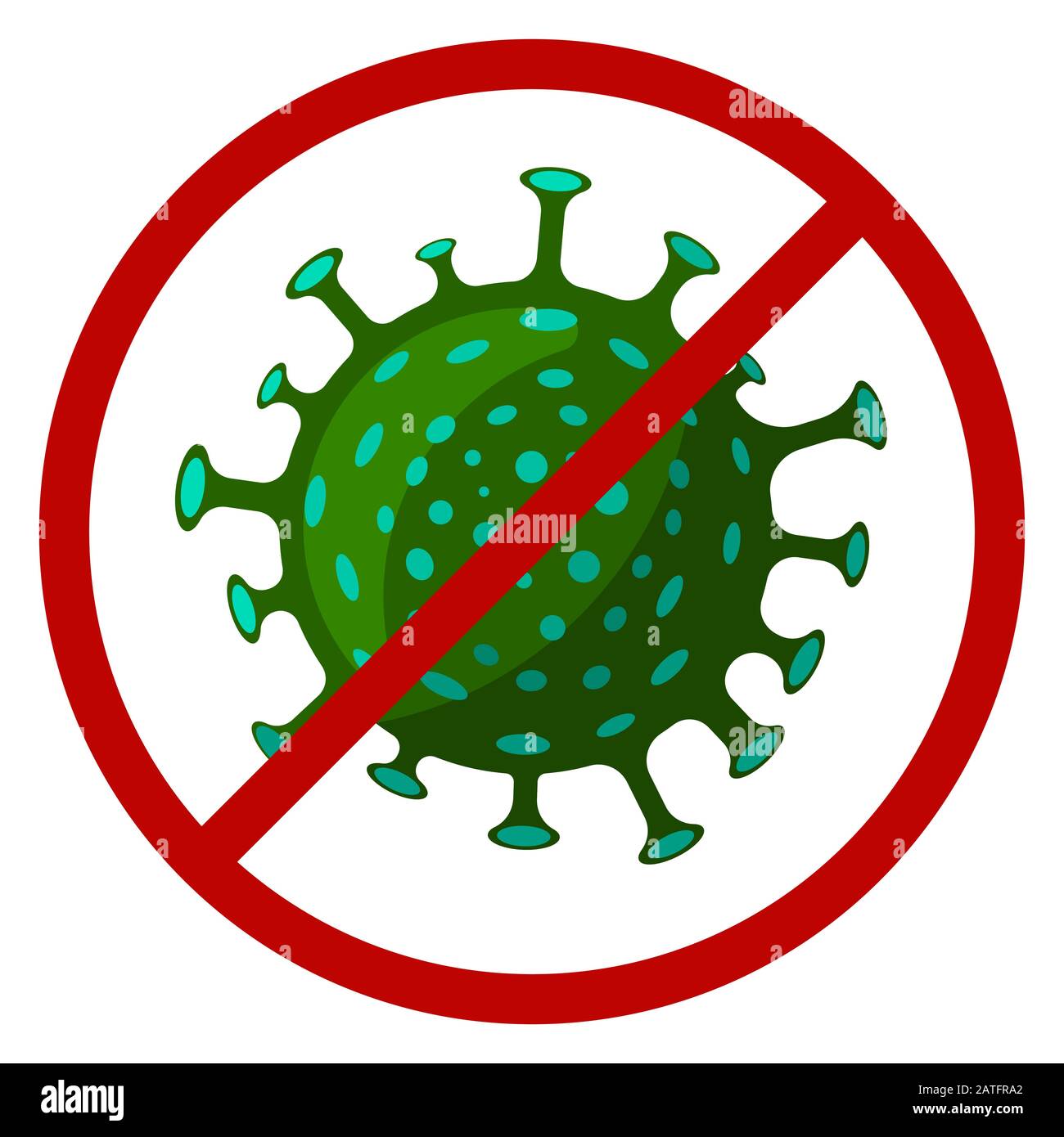 Coronavirus Crossed Out By A Stop Sign Vector Cartoon Flat Illustration Stock Vector Image Art Alamy