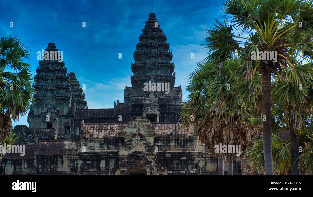 Angkor Wat in Siem Reap,Cambodia is the largest religious monument in