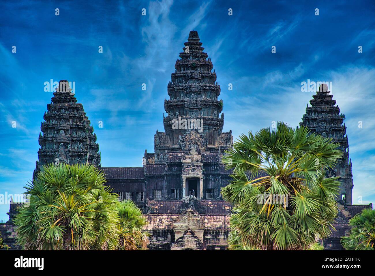 Angkor Wat in Siem Reap,Cambodia is the largest religious monument in