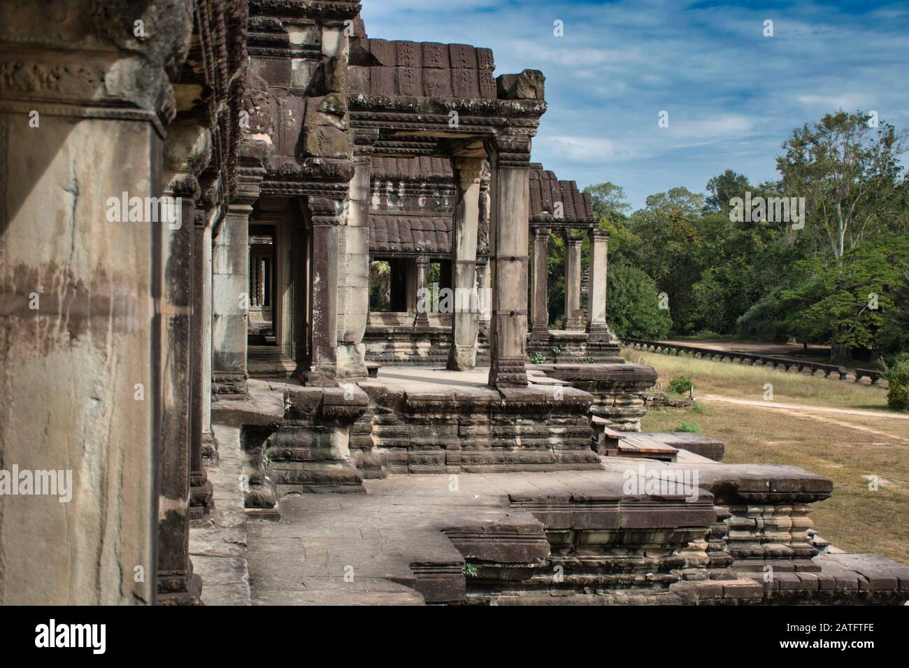 Angkor Wat in Siem Reap,Cambodia is the largest religious monument in
