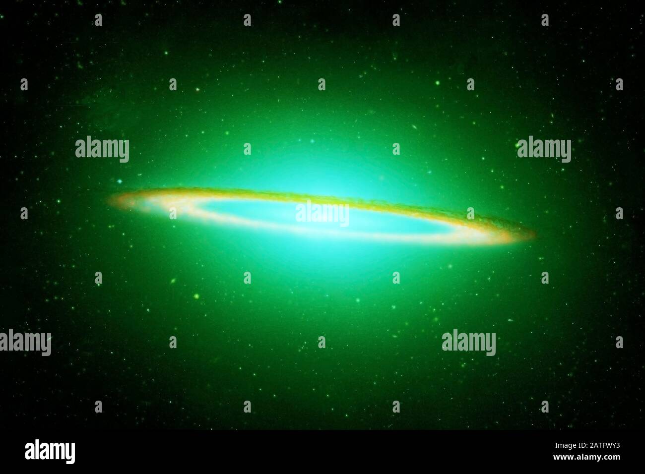 Green galaxy, deep space with stars. Elements of this image were