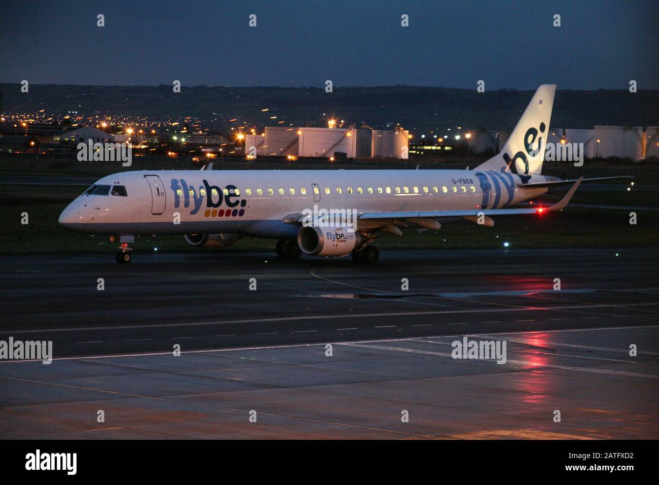 Flybe Embraer ERJ-190 at Belfast City Airport Stock Photo