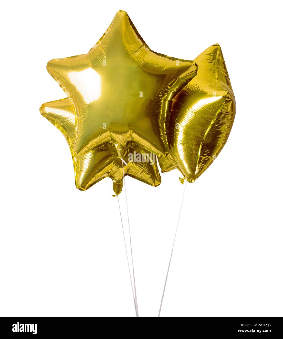 A bunch of golden stars for party isolated on black background Stock ...
