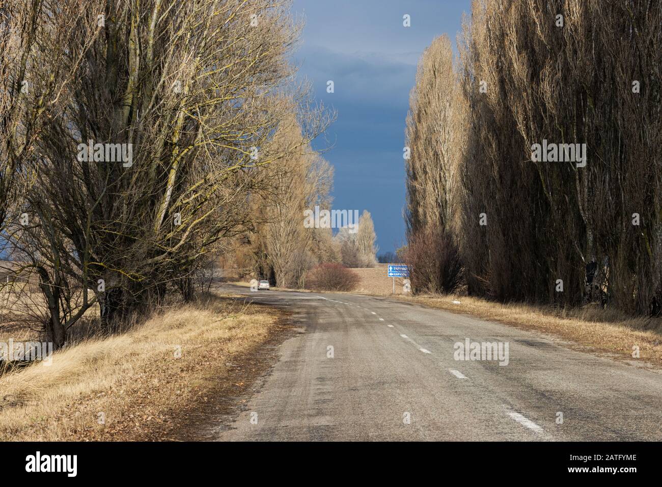 country road and epic light Stock Photo