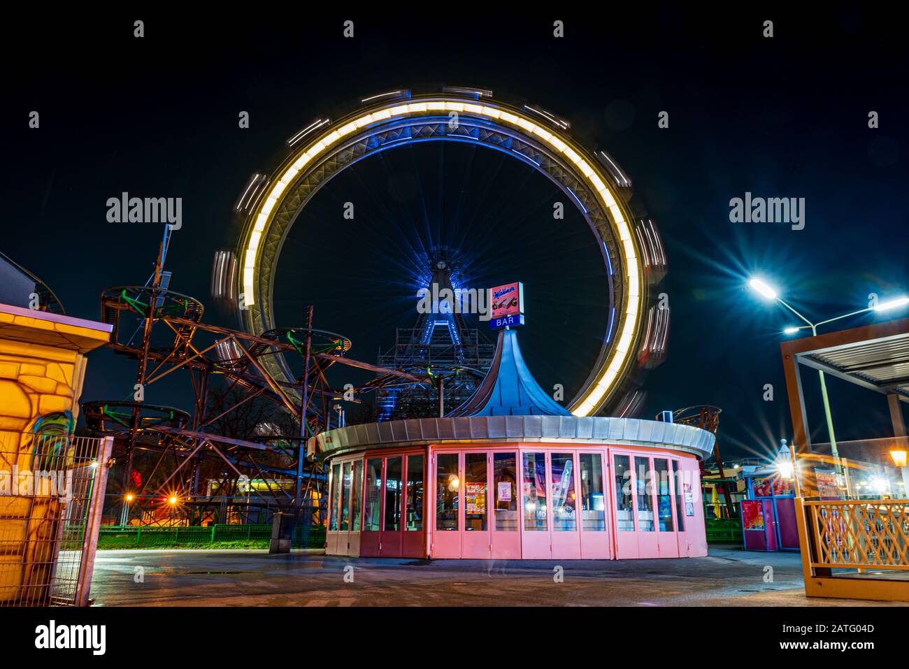 The giant ferris wheel in Prater Park, Vienna, Austria Stock Photo